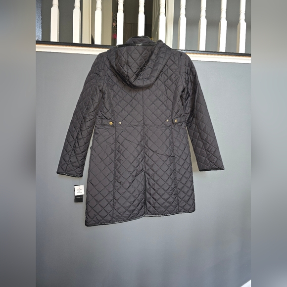 Lauren Ralph Lauren Hooded Quilted Coat Black Jacket Size XS - Picture 9 of 9
